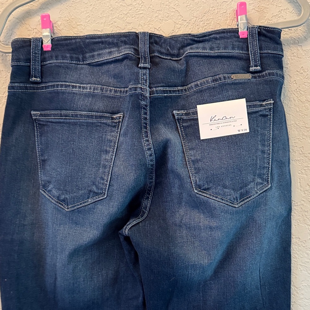 Dark Wash Women's Flare Jeans - Blue - Picture 4 of 6